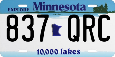 MN license plate 837QRC