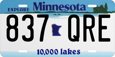 MN license plate 837QRE