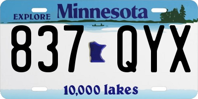 MN license plate 837QYX