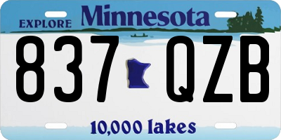 MN license plate 837QZB