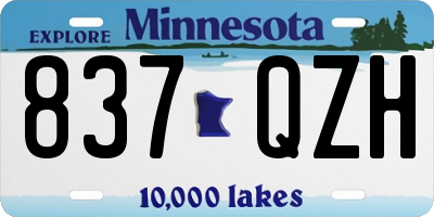 MN license plate 837QZH