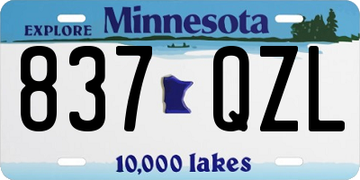 MN license plate 837QZL