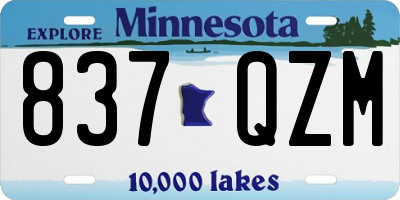 MN license plate 837QZM