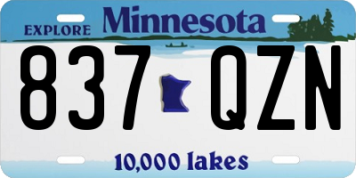 MN license plate 837QZN