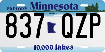 MN license plate 837QZP
