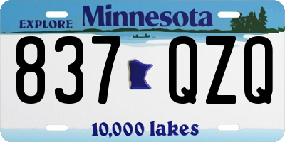 MN license plate 837QZQ