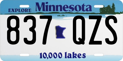 MN license plate 837QZS