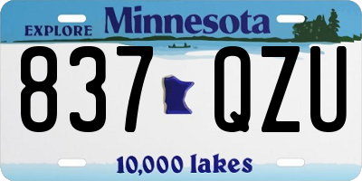 MN license plate 837QZU