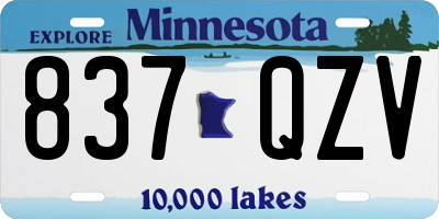 MN license plate 837QZV