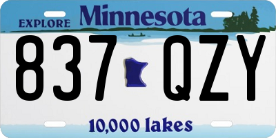MN license plate 837QZY