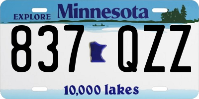 MN license plate 837QZZ