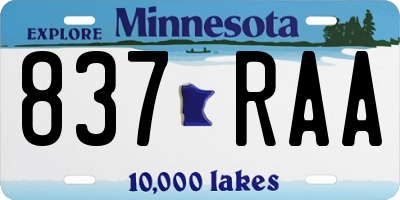 MN license plate 837RAA