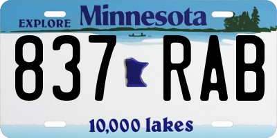 MN license plate 837RAB