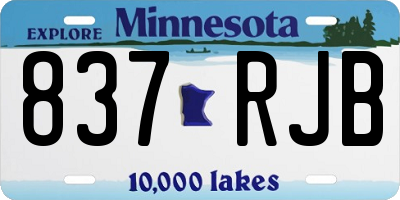 MN license plate 837RJB