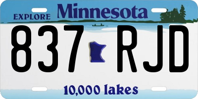 MN license plate 837RJD