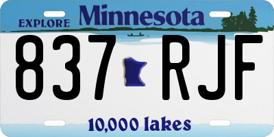 MN license plate 837RJF