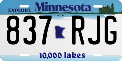 MN license plate 837RJG