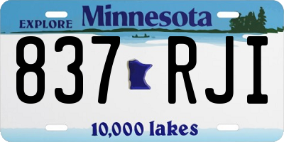 MN license plate 837RJI