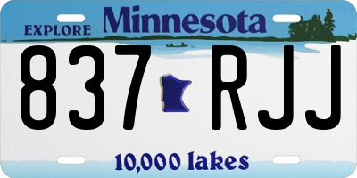 MN license plate 837RJJ