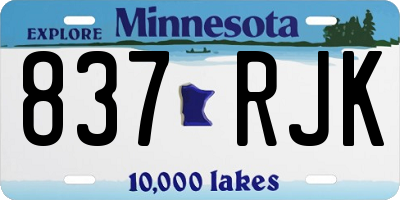 MN license plate 837RJK