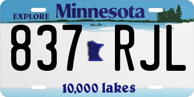 MN license plate 837RJL