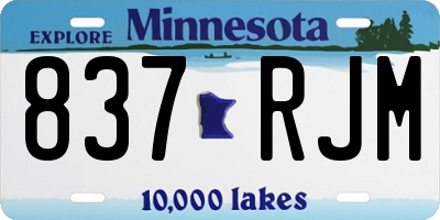 MN license plate 837RJM