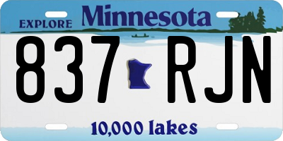 MN license plate 837RJN