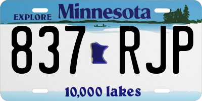 MN license plate 837RJP