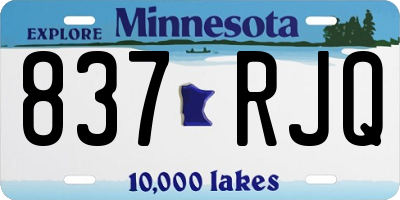 MN license plate 837RJQ