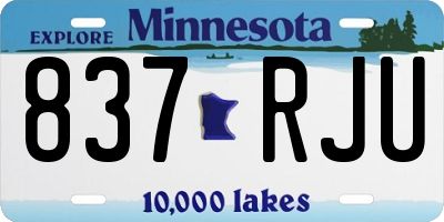 MN license plate 837RJU