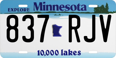 MN license plate 837RJV