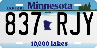 MN license plate 837RJY