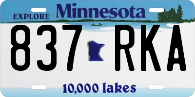 MN license plate 837RKA