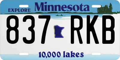 MN license plate 837RKB