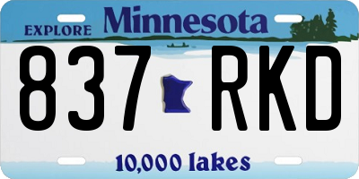 MN license plate 837RKD