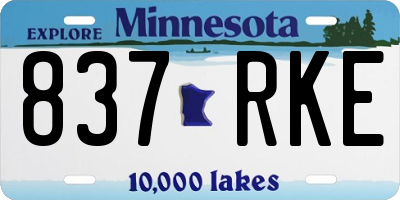 MN license plate 837RKE
