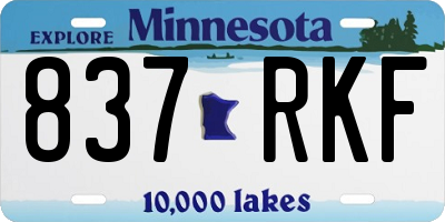 MN license plate 837RKF