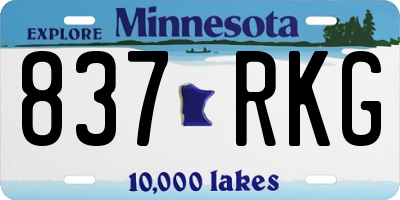 MN license plate 837RKG