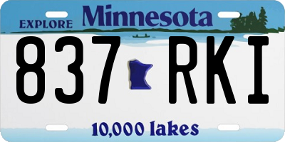 MN license plate 837RKI