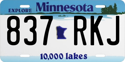 MN license plate 837RKJ