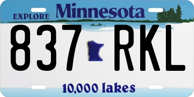 MN license plate 837RKL