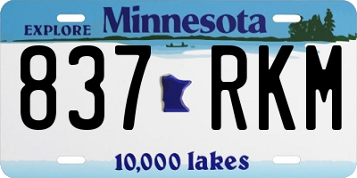 MN license plate 837RKM
