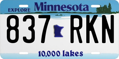 MN license plate 837RKN