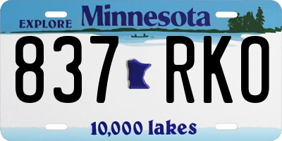 MN license plate 837RKO