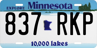 MN license plate 837RKP