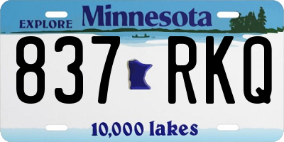 MN license plate 837RKQ