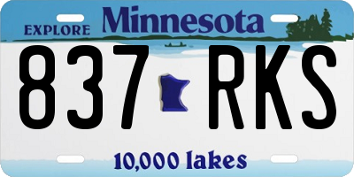 MN license plate 837RKS