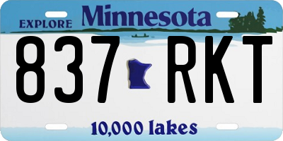MN license plate 837RKT