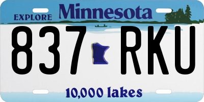 MN license plate 837RKU
