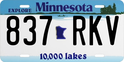 MN license plate 837RKV